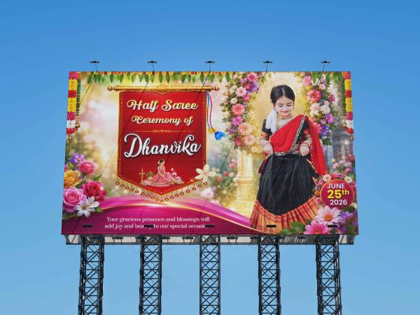 thumbnail Half Saree Ceremony Flex Banner PSD Template 5x3 Feet